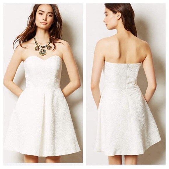 Anthropologie Dresses & Skirts - Anthropologie NWOT White Textured Fit & Flare